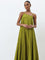 Vark Green Embellished A-Line Dress