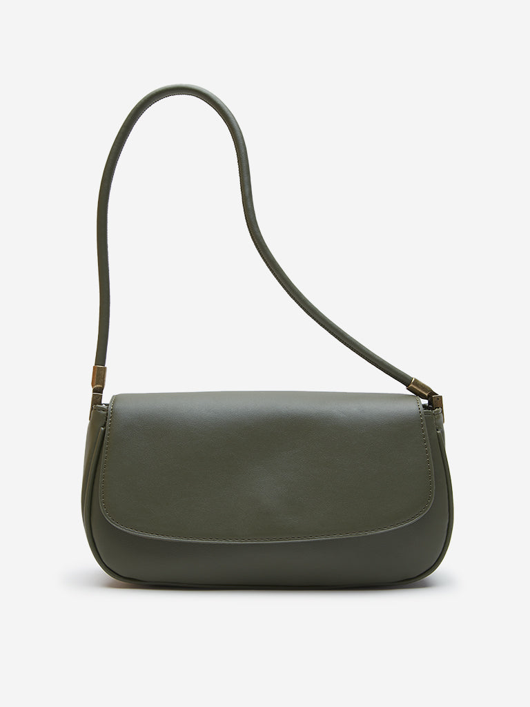 LOV Olive Solid Baguette Bag