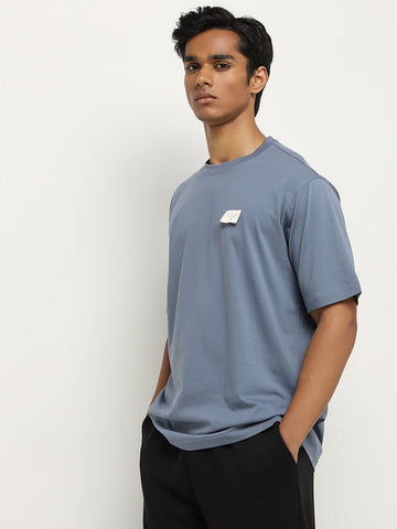 Studiofit Dusty Blue Slim-Fit Cotton T-Shirt