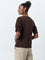 Wardrobe Brown Ribbed Textured Top