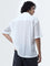 Nuon White Seersucker Textured Relaxed-Fit Shirt