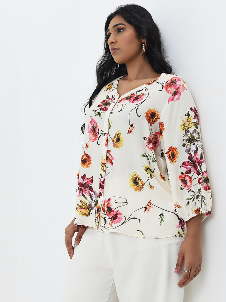 Gia Multicolour Floral Print Top