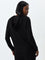 Studiofit Black Ribbed Textured Hooded Jacket