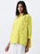 Utsa Yellow Schiffli Design Cotton Ethnic Tunic