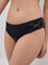 Wunderlove Black Floral Design Ribbed Brief