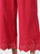 Utsa Fuchsia Embellished High-Rise Cotton Blend Palazzos