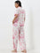 Wunderlove Pink Printed Cotton Shirt with Pyjamas Set