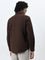 Nuon Dark Brown Solid Slim-Fit Cotton Shirt