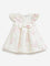 HOP Baby Off-White Floral Printed Party Dress