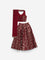 Utsa Kids Maroon Floral Design Ghagra, Choli and Dupatta Set (2-8 years)