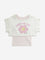 HOP Kids Pink Floral Cotton Blend Crop T-Shirt with Vest