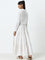 Bombay Paisley Off-White Tiered Cotton Dress with Jacket