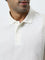 WES Casuals Beige Striped Relaxed-Fit Cotton-Blend Polo T-Shirt