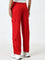 Studiofit Red High-Rise Cotton Blend Track Pants