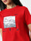 Studiofit Red Printed Cotton T-Shirt