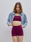 Superstar Burgundy Textured High-Rise Boy Shorts Brief