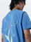 Nuon Blue Text Design Relaxed-Fit Cotton T-Shirt