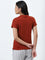 Wunderlove Rust Solid V-Neck Cotton Lounge Top