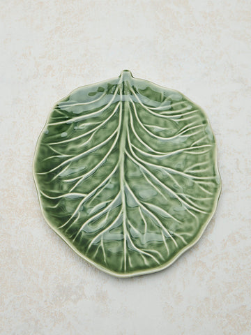 Westside Home Green Leaf Design Serving Platter