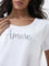 LOV White Text Printed Cotton T-Shirt