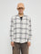 Nuon Grey Checkered Relaxed-Fit Cotton-Blend Shirt