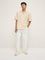 Nuon Light Beige Self-Textured Relaxed-Fit Cotton Shirt
