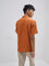 ETA Orange Floral Embroidered Relaxed-Fit Cotton Shirt