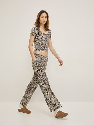Superstar Black Animal Printed High-Rise Cotton-Blend Pants
