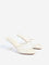 LUNA BLU Ivory Pearlescent Block Heel Sandals
