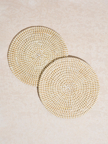 Westside Home White Braided Placemats (Set of 2)