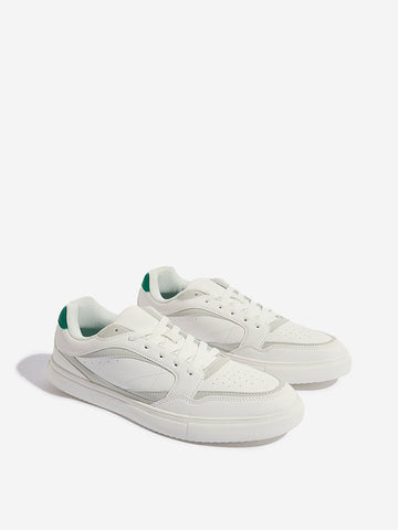 SOLEPLAY White Perforated Lace-Up Sneakers