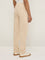 Studiofit Beige Relaxed-Fit Mid-Rise Track Pants