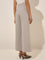 Wardrobe Grey High-Rise Flared Trousers