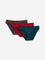 Wunderlove Red Solid Cotton-Blend Bikini Briefs - Pack of 3