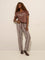Wunderlove Brown Striped High-Rise Cotton Lounge Pants
