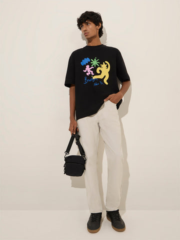 Nuon Off-White Relaxed - Fit Mid - Rise Jeans