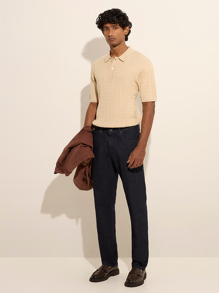 Ascot Dark Blue Relaxed-Fit Mid-Rise Jeans