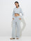 Studiofit Grey High-Rise Cotton Track Pants