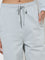 Studiofit Grey High-Rise Cotton Track Pants