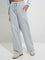 Studiofit Grey High-Rise Cotton Track Pants