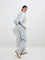 Studiofit Grey High-Rise Cotton Track Pants