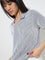 Studiofit Grey Striped Cotton-Blend T-Shirt
