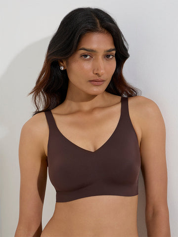 Wunderlove Dark Brown Invisible Non-Padded Bra
