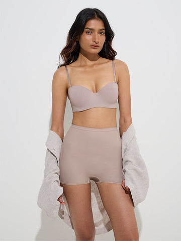 Wunderlove Light Taupe Self-Striped Under-Wired Bra