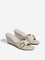 LUNA BLU Ivory Buckle-Detailed Wedge-Heel Sandals