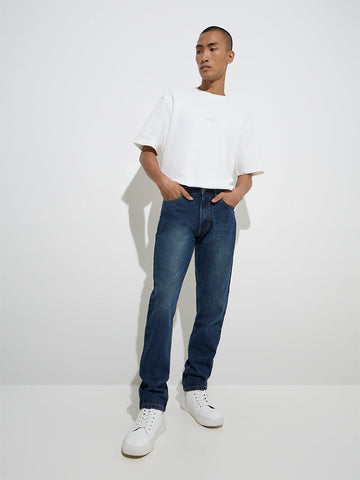 Nuon Dark Blue Relaxed - Fit Mid - Rise Jeans