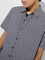 Nuon Black Checkered Design Relaxed-Fit Cotton-Blend Shirt
