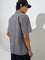 Nuon Black Checkered Design Relaxed-Fit Cotton-Blend Shirt