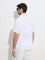 WES Casuals White Self-Striped Relaxed-Fit Cotton Shirt