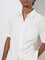 WES Casuals Off-White Striped Relaxed-Fit Cotton-Blend Shirt
